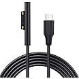 CRYSTALO PRO Surface Connect to USB-C Charging Cable Compatible for Microsoft Surface Pro7 Go2 Pro6 5/4/3 Laptop1/2/3 & Surface Book, Works with 45W 15V3A USBC Charger - Black