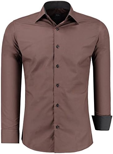 JEEL Long Sleve Basic Business Suit Wedding Casual Slim Fit, brown 6XL