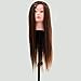26" 66CM Hairdressing Training Head 30% Real Hair Mannequin Doll Clamp Light Brown