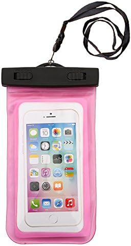Waterproof Case . KINGBEST Universal Waterproof Case Underwater Dry Bag Touch Responsive Transparent Windows,Watertight Sealed System for iPhone Series and Other Smartphone for Boating/Hiking/Swimming/Diving (Pink)