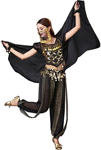 Astage Mujer Danza Del Vientre Halloween Camiseta Pantalones Accesorios Conjunto