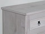 Sideboard New Mexiko Kiefer massiv grau Mexico Kommode Anrichte Schrank -