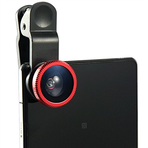 First2savvv JTSJ-YY-A08G2 rojo Teléfono móvil universal 3 en 1 Kit clase Camera professional Lente Clip (ojo de pez,gran angular y macro ) para LG OPTIMUS L5 ii E460 OPTIMUS L7 II P710 G2 D802 Nexus 5 D821 G-Flex D955 L40 D160 G PRO 2 G2 MINI D620 G3 D855 G3 S D722 L20 D100 L30 D120 L50 D213 L70 D320 L90 D405 F60 D390N Flex 2 H955 G4 G2 Samsung Galaxy Note Edge Galaxy Note 4 Note 3 Note 2 S5 mini S5 ALPHA K zoom S4 S4 mini A3 A5 CORE Max con lápiz óptico