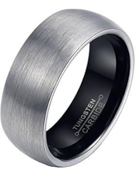 PAURO Unisex Hartmetall Comfort Fit Ehering Ring Matt Gebürstet
