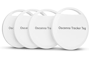 Oscanna Air Tracker 4-Pack – Works with Apple Find My App, GPS Finder for Keys, Wallet, Pets & Bags WHITE