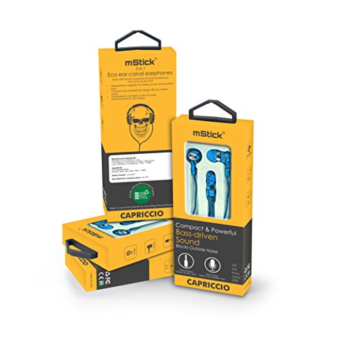 mStick Capriccio Super Bass In-Ear Universal Earphones Headphones With Mic- Blue Color RS.149 (80.00% Off) - Amazon