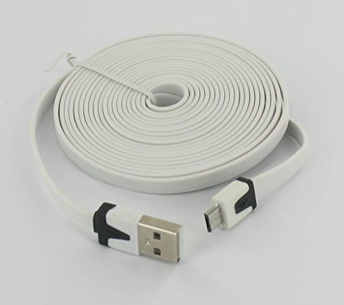 Micro USB Daten & Ladekabel 3 Meter Ultra Flach Handy Smartphone Anschluss