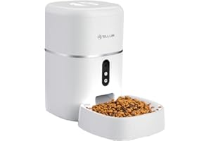 TELLUR SMART Comedero Automático para Gatos y Perros,WiFi, UHD 2K Cámara,Dispensador de Comida Control Remoto, Compatible Alexa y Google, 10s Grabación de Voz, Tiempo de Comida y Porciones Programable
