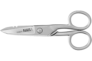 Klein Tools Nożyczki dla elektryków ze stali nierdzewnej 2100-9 z nacięciami ściągającymi, 5-1/4 cala, wyprodukowane w USA