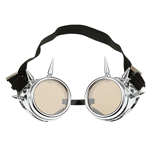 Preisvergleich Produktbild Rivet Steampunk Winddicht Spiegel Weinlese-gotische Objektive Goggles Glasses - Silber, Moule grand