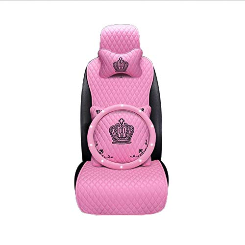 GHJFGJNF Car Seat Cover Car Seat Protector Car Seat Covers Seat Covers Textile PU Leather For Universal Car Seat Mat Pad (Color : Pink, Size : D)
