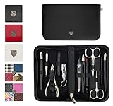 NAGEL SET INHALT (Instrumente 12-teilig): Nagelschere, Hautschere, Nagelzange, Nagelreiniger/Drücker/Kratzer, Hufstäbchen, Pinzette, Nagelknipser, Saphirnagelfeile (grob/fein), Nageldoppelinstrument, Nagelstäbchen | Geschenkverpackung | ZUBEHÖR GRATIS: Reinigungstuch ( Mikrofasertuch ) zur Reinigung der Stahlinstrumente, Informations - Broschüre 