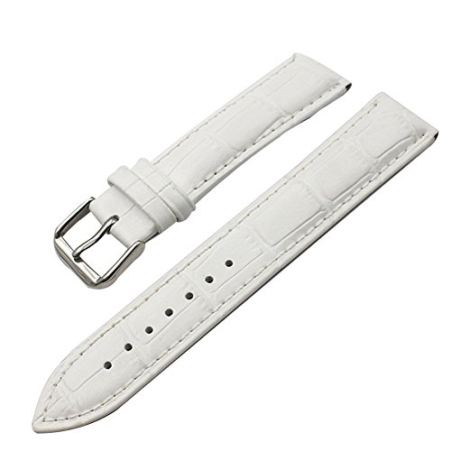 Sztara Leder-Uhrenarmband, Krokodil-Körnung, echtes Leder, für Armbanduhr, Weiß, für Frauen/Mädchen, Armbanduhr-Zubehör