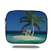 Produktbild Laptop Sleeve Case,Seaside Decor,Chair Under a Palm Tree on a Small Uninhabited Tropical Island Clear Ocean Photo,Green Blue Yellow,Tablet Bag for Ipad air 2/3/4/mini 9.7 inch