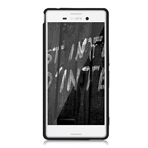 kwmobile Funda para Sony Xperia M4 Aqua - Case para m  vil en TPU silicona - Cover trasero Dise  o Don t touch my Phone en blanco negro
