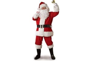 FEMEREINA Christmas Santa Claus Suit Adult Men Luxury Deluxe Velvet Cosplay Costume Outfit Fancy Dress Father Christmas Professional Fancy Clothes Set