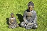Estatua de Buda Decoración escultura Altura 40cm de resina de color antracita