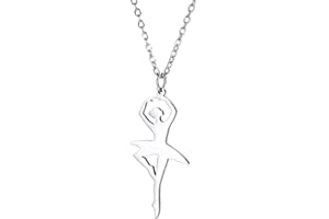 VASSAGO Collar para niñas pequeñas, colgante de ballerina, regalo de recital, collar de bailarina de ballet, joyería para mujeres, mamá e hija