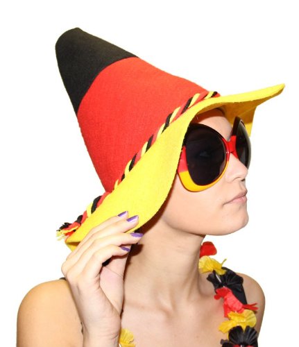 Foxxeo 35005 |Fanhut Deutschland Seppl Fan Filz Hut WM EM Fanartikel Party Artikel Fanmütze Mütze