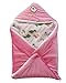 "MY NEWBORN" multipurpose Shearing Velvet Hooded Baby Blanket cum wrap (Pink) RS.229.00