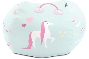 rucomfy Beanbags Indoor Kids Unicorn Bean Bag Chair. Machine Washable. Use As Chair or Soft Cushion Comfortable & Durable - D60cm x H80cm (Medium)