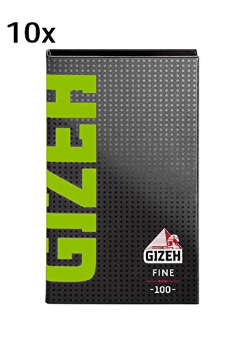 10 x GIZEH Black Fine Magnet einzeln 10x100 Blatt grüne Schrift