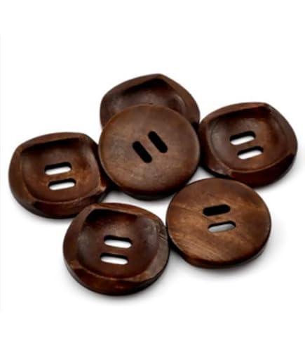 Houten Knopen, 35 mm, 2 mm, 4 Gaten, 10 Stuk | 56687