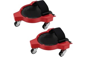 Y-NUT 2 ginocchiere rotanti con 3 ruote e comodi cuscinetti in gel, girevoli a 360 gradi, con ruote per il lavoro, cantiere, ginocchiere flessibili scorrevoli con spalline regolabili (rosso)