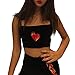 Produktbild Damen Tank Top Yesmile Frauen Sommer Ärmelloses Schwarz Tank Tops Herz Drucken Strap Weste Bluse (Schwarz, M)