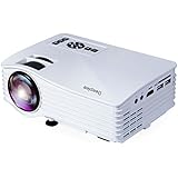 Deeplee DP36 LED LCD Mini Projector, 120" Home Theater Video Projector with AV USB SD Card HDMI for Home Cinema Video Game Courtyard Movie Night support PC Laptop PS3/PS4 Xbox Wii Projector (DP36 White)