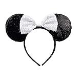 Cubierta paño Mickey y Minnie Mouse oídos en una banda para la cabeza.