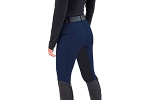 Minetom Donna Pantaloni da Equitazione Leggings da Equitazione con Rinforzo Completo Tasca Portacellulare