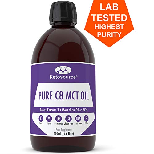 C8 MCT Huile Prime | Produit 3 X Plus de Cétone Que D'Autres Huiles MCT | Triglycérides D'Acide Caprylique Pur | Cétogène, Paleo & Végétalien | Bouteille en Plastique Sans BPA | Ketosource (500ml)