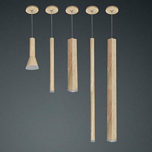 Led Holzmaserung Anhanger Dimmbare Lampe Lichter Insel Kuche Esszimmer Bar Dekoration Zylinder Tubehanging Lampen Kegel Dimmbar Warmweiss Amazon De Beleuchtung