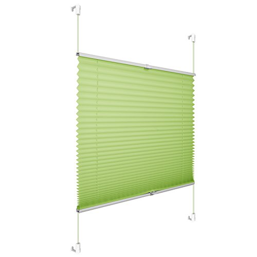 Rollos für Fenster 50 x 100 Klemmfix Sonnenschutz Jalousien Plissee weiß – Grün 60×130 (BxH) - 2