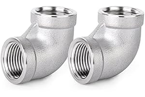 ERGAOBOY 2 PCS 304 Stainless Steel 90 Degree Elbow Fittings, 3/4" BSP Female Pipe to 3/4" BSP Female Pipe Fitting