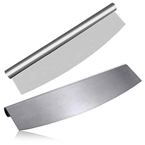 Pizzaschneider, Goldbeing Wiegemesser / Pizzamesser & Butter Plastikschaber, Beste Weg zum Schneiden des Pizzas, Käse, Kuchen und mehr - 4