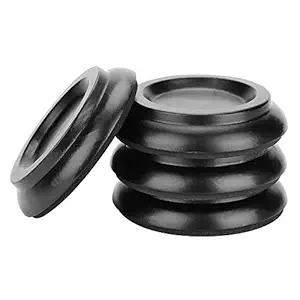 Dilwe Wood Piano Foot Pads 4 Pcs Round Piano Foot Pads Set Upright Piano Caster Cups Accessories (Black)