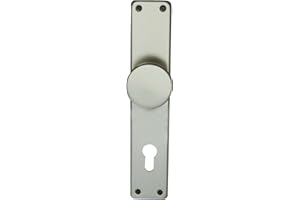 Alpertec aluminium Tanja - Knopfschild eloxiert PZ Knopf Drückergarnitur Türdrücker Türbeschläge, 72 mm, Durchmesser 51 mm, silber, 40364130K1