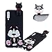 Produktbild TPU Hülle für Galaxy A70,Weich Silikon Hülle für Galaxy A70,Moiky Komisch 3D Schwarz Hund Karikatur Entwurf Ultra Dünnen Scratch Resistant Soft Rückseite Abdeckung Handyhülle