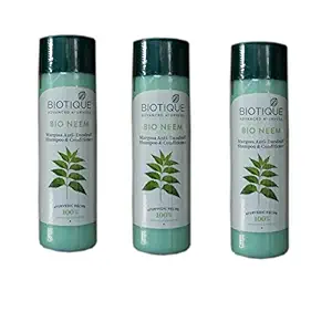 Biotique Bio Neem Anti Dandruff Shampoo and Conditioner, 190 ml - Pack of 3