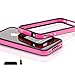 Produktbild XAiOX® iPhone 4/4s TPU 7in1 Sicherheits-Set 1xBumper 4xSchutzfolie 2xSchutzkappen - pink schwarz