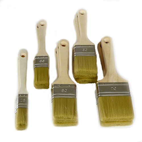 ROTIX Lackierpinsel-Set 12-teilig | Flachpinsel für Lasur, Acrylfarben und Wasserlacke| 12 Stück Lasurpinsel | Pinselset - 3