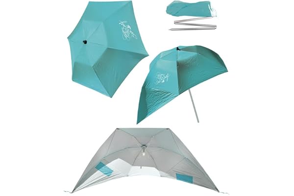 SUN & SURF Trippel Kompakt Parasoll Form 180 cm Hopfällbart Solskydd UPF 50+ UV Super Stark. 60 cm Hopvikt Väska ingår.