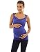 PattyBoutik Mama Twisted Cowl Neck Camisole Tank Sleeveless Tunic Casual Maternity Top (Blue 8/10)