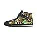Produktbild Rasta Black Hi Top Canvas Shoes for Mens/Sticker Bomb High Top Strap Shoes/Bob Marley