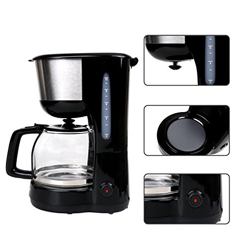 Aigostar Chocolate 30HIK – Kaffeemaschine, Kaffeemaschine, schwarz, Leistung: 1000 Watt, Kapazität: 1,25 Liter. BPA-frei. - 3