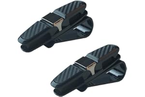 ZIRANEE Soporte Gafas Coche,2 Piezas Soportes para Gafas de Coche Clips Porta Porta Clip para Visera Solar de Sol Soporte del Portavasos Cuero