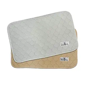 Pet Parents Washable Dog Pee Pads (2pack) of (18x24) Premium Pee Pads for Dogs, Waterproof Whelping Pads, Reusable Dog Training Pads, Quality Travel Pet Pee Pads. Modern Puppy Pads! (1 Tan & 1 Grey)