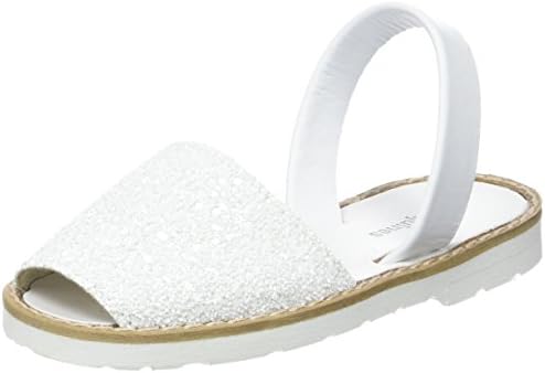 Minorquines Girls’ Avarca Sling Back Sandals, Blanc (Blanco), 10.5 Child UK